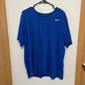 Nike Dri-Fit The Nike Tee Cobalt Blue with White Logo T-Shirt (Size XXL)